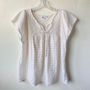GAP White and Gold Blouse